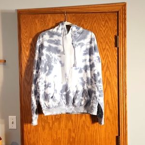 Gray & white tye died hooded sweatshirt for women,  size medium US Apparel brand